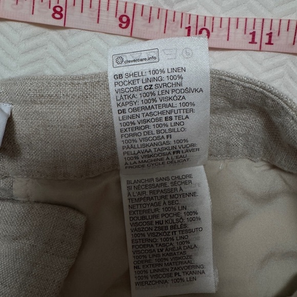 & Other Stories Sand Color LINEN Pants in sz 4 - Picture 8 of 9
